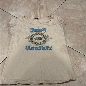 Juicy Couture Cream Short Sleeve Tee Retro Graphic